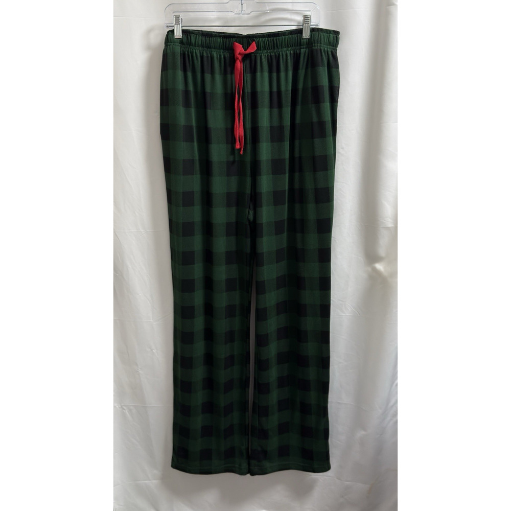 Cuddl Duds Pajama Pants Men's LT Large Tall Green Buffalo Plaid Big & Tall